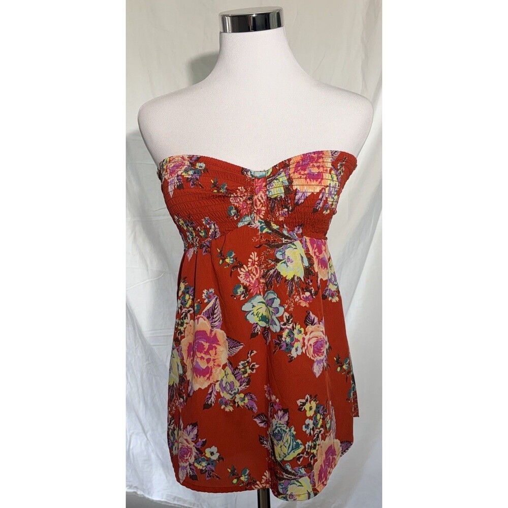 Vintage 2000s Roxy Floral Smocked Baby Doll Dress Top - Size XSP